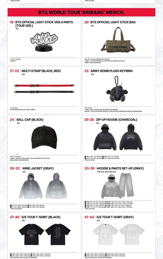 [PRE ORDER] BTS ARIRANG WORLD TOUR PICK UP MERCH IN GOYANG